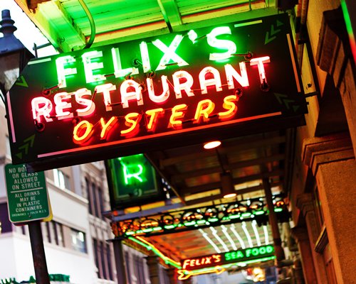 Neon light signboard of flex's restaurant at the resort.