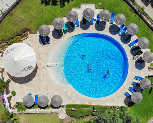 An outdoor playscape alongside the resort.