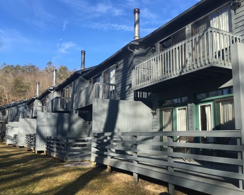 EXTERIOR VIEW OF MULTIPLE UNIT BALCONIES.