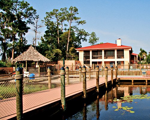 A pier alongside Bryan lake.
