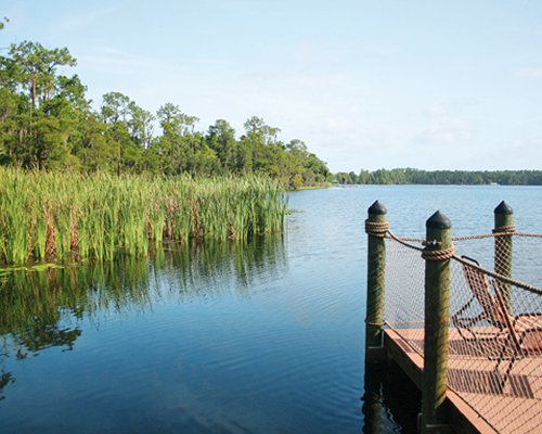 A wooden pier on Lake Bryan.
