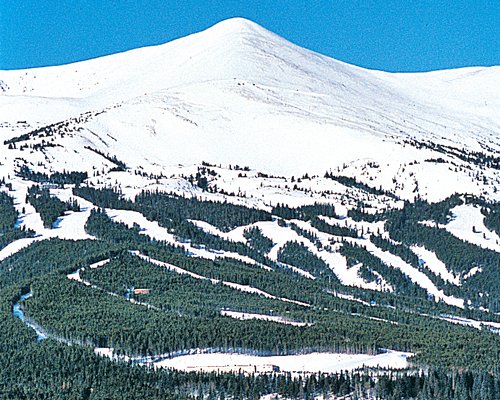 A view of the snowy mountain.