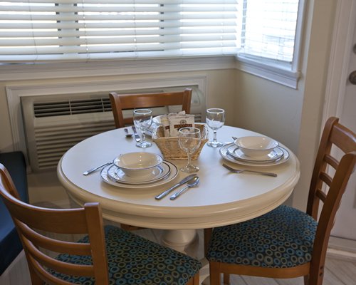A well furnished dining room.