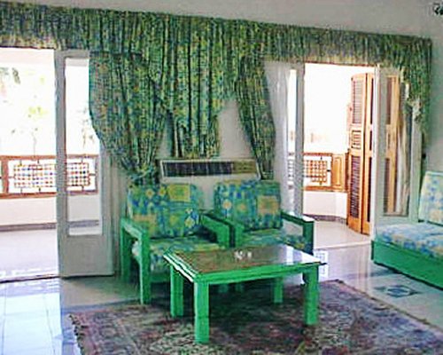A well furnished living room with an outside view.