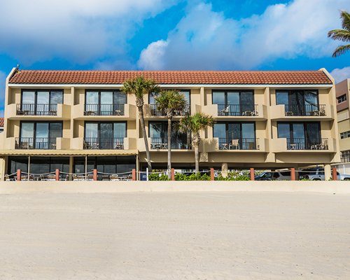 An exterior view of the multi story units.