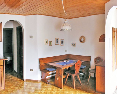 Dining area at Casa Carezza.