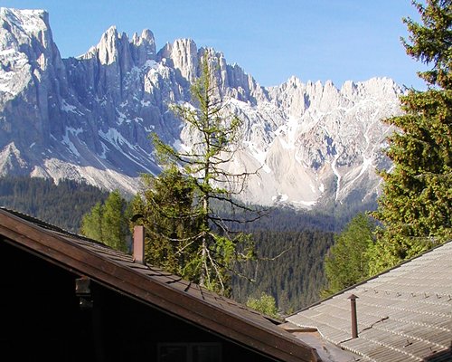 A view of mountains from resort units.