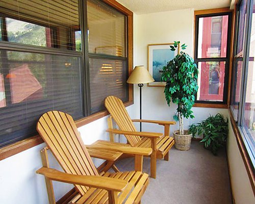 A view of patio furniture.