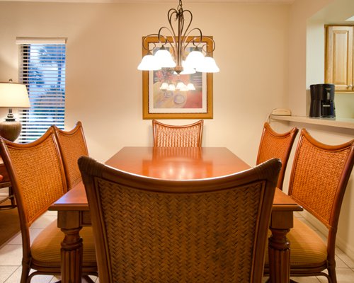 A well furnished dining room.