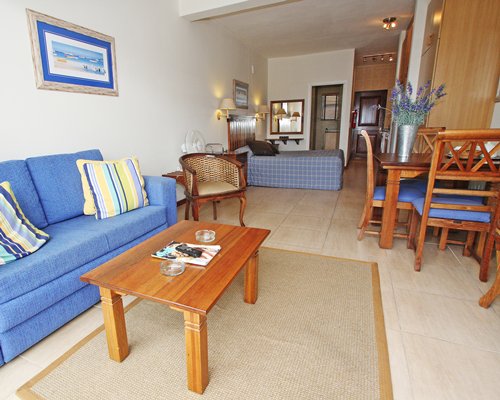 An open plan living dining and bedroom.