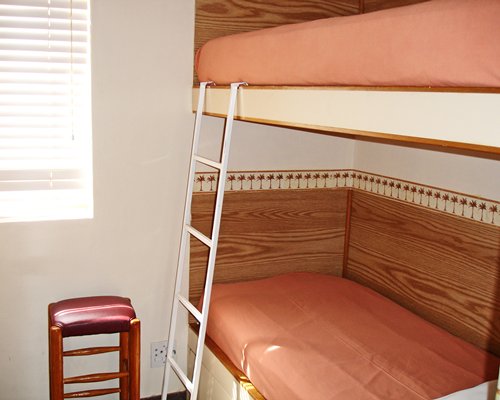 A well furnished bedroom with bunk beds.