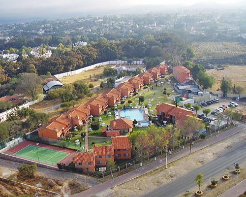 An aerial view of the resort property.