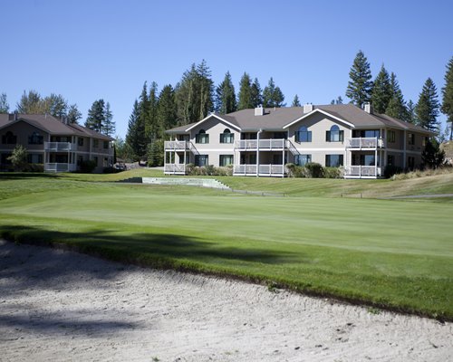A scenic exterior view of the Meadow Lake Golf Resort.