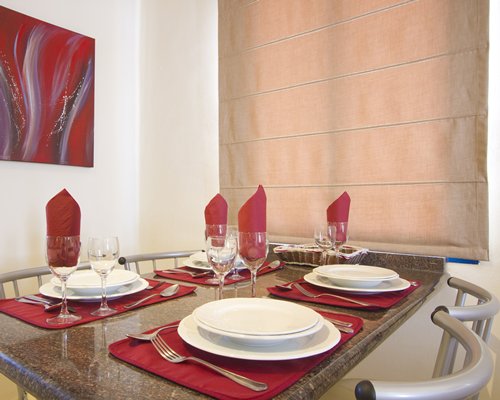 A well furnished dining room.