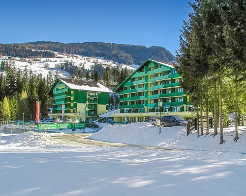 Scenic exterior view of Alpine Club resort.