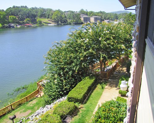Balcony view of the lake.
