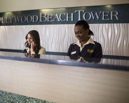 The receptionist at the reception of Hollywood Beach Tower.