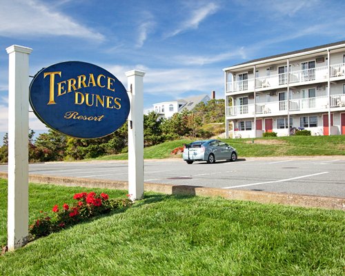 A signboard of the Horizon Beach/Terrace Dunes Resort.