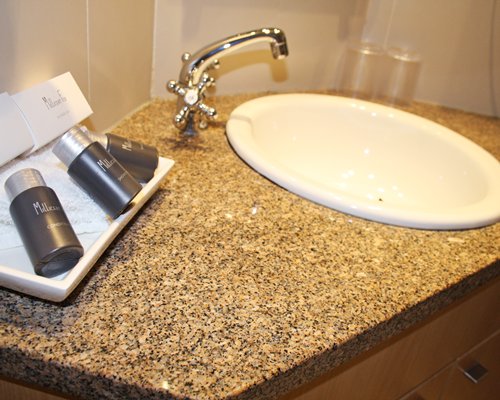 A single sink vanity.