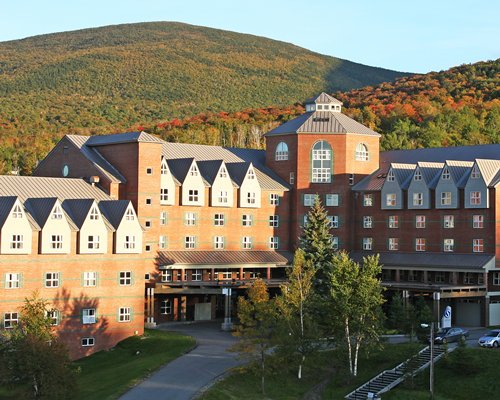 Scenic exterior view of Sugarloaf Mountain Hotel alongside the mountain.