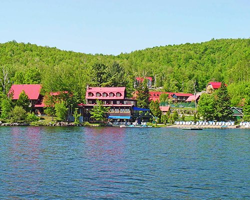 A view of the resort property from a waterfront.