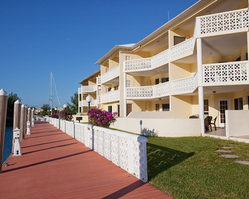 A view of the walkway alongside the resort.