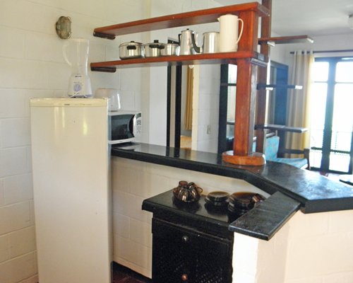 An open plan kitchen.