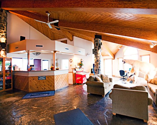 The reception area with lounge access.