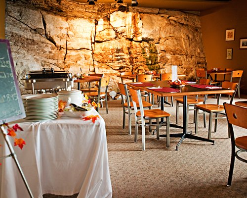 An indoor buffet at a restaurant.