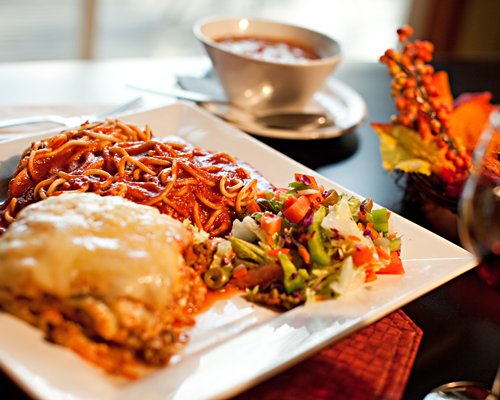 A view of foods on a table.