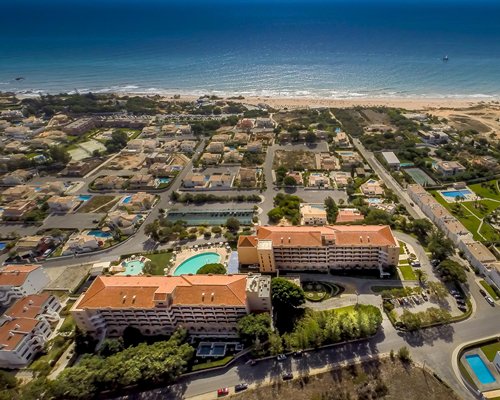 An aerial view of the swimming pools at the Vila Gale Atlantico Hotel.