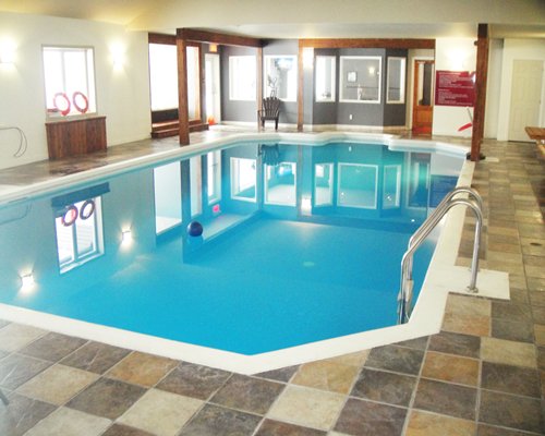 An indoor swimming pool.