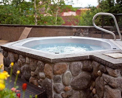 An outdoor hot tub.