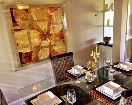 A well furnished dining room.