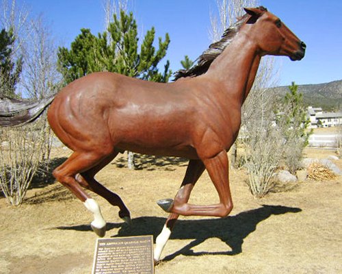 Statue of a horse at Champions' Run Condominiums.