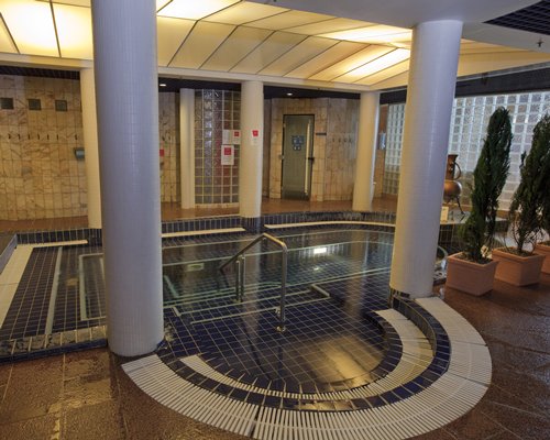 A well furnished indoor swimming pool.