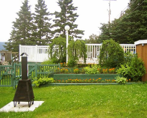 Scenic picnic area with a fire place.