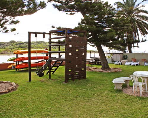 An outdoor playscape for kids.
