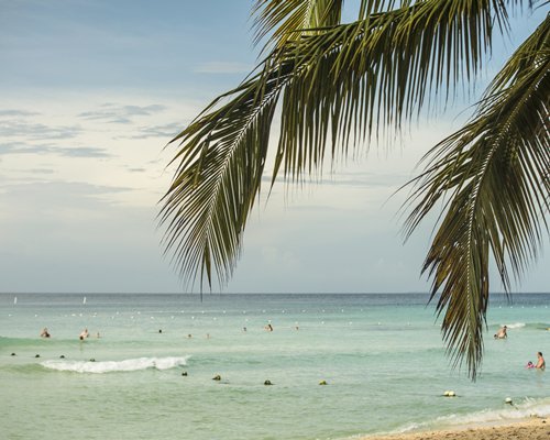 A view of the Caribbean Sea from the beach.