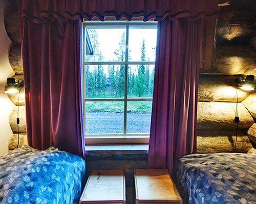 A well furnished indoor room with an outside view.