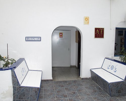 The reception area of Puerto Colon Club resort.