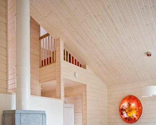 A view of an indoor balcony.