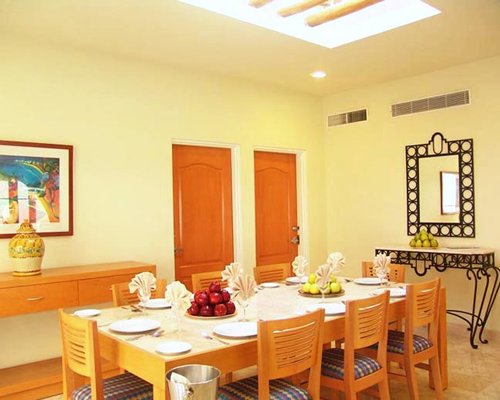 A well furnished dining area.