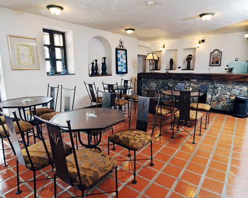 An indoor restaurant of the La Trucha Azul resort.