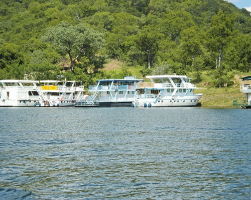 Cruise boats on the lake.