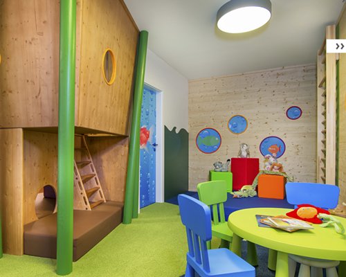 An indoor playscape area for kids.