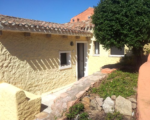 An exterior view of a resort unit.