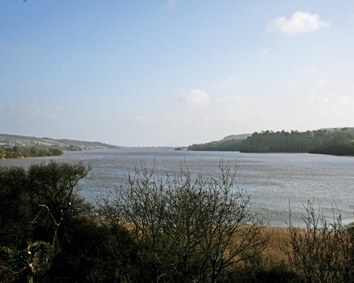 A view of the water from the shore.