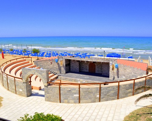 A mini arena alongside the sea.