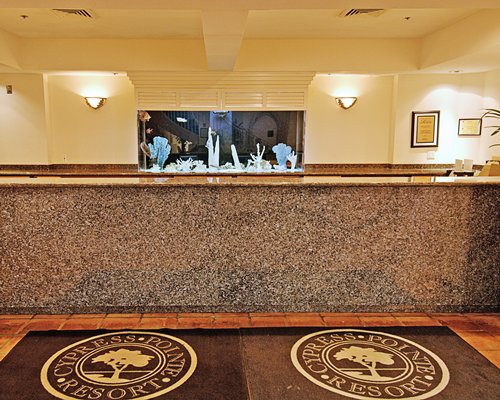 Reception area at Cypress Pointe Resort.